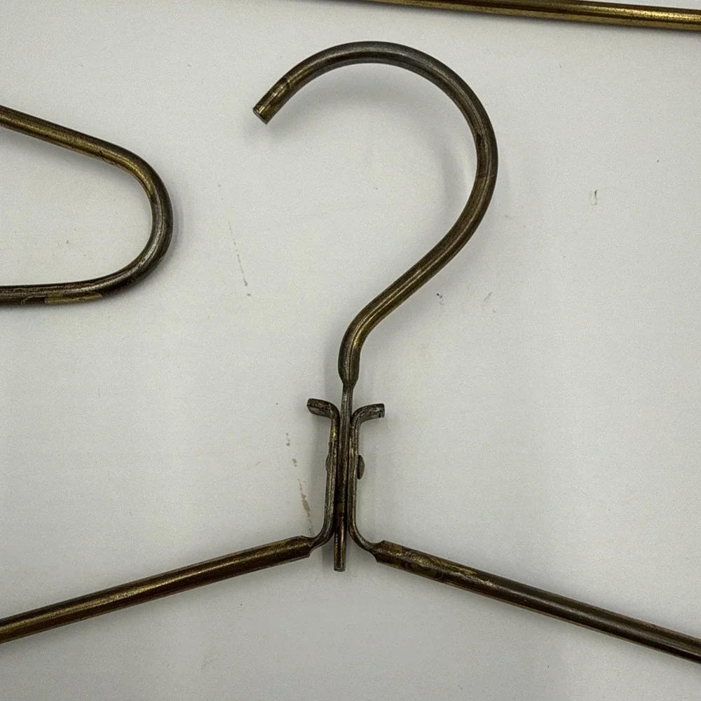 Vintage Mid-Century Heavy Brass Coat Hangers